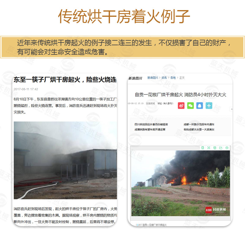 牧草網帶式烘干機傳統烘干房著火